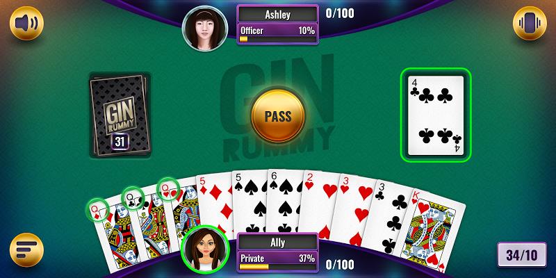 PH888’s gin rummy tournament lobby displaying multiple active tables for online players.