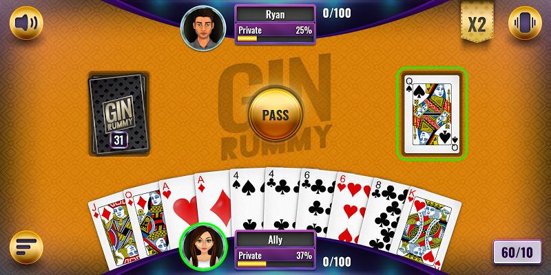 A player celebrating after qualifying for the final round of a PH888 gin rummy tournament.