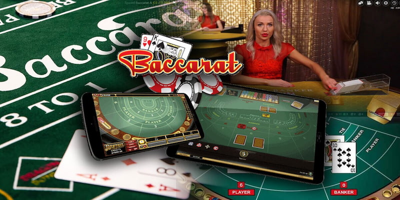 An online baccarat table at JLBET with clear betting areas for Player, Banker, and Tie.
